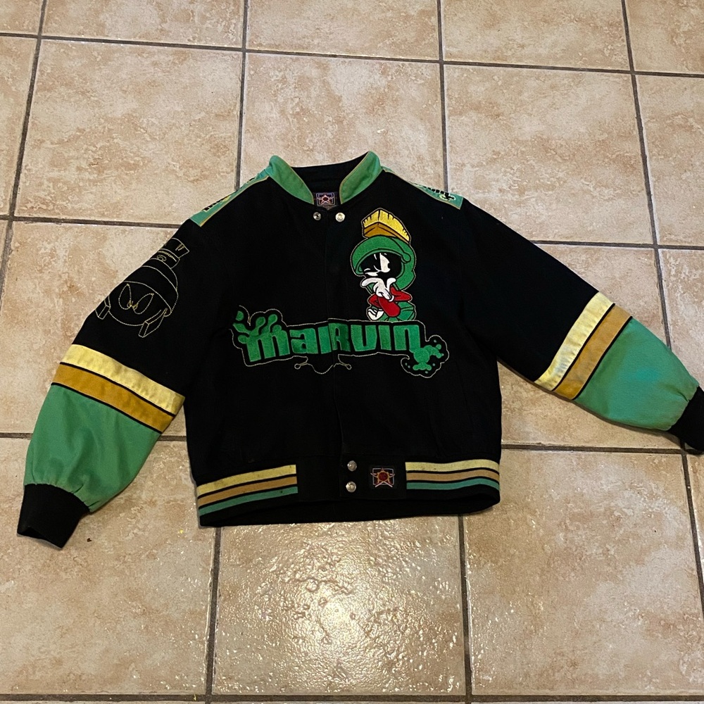 Vintage Looney Tunes JH Designs Marvin The Martian Racing Jacket Kids 9/10